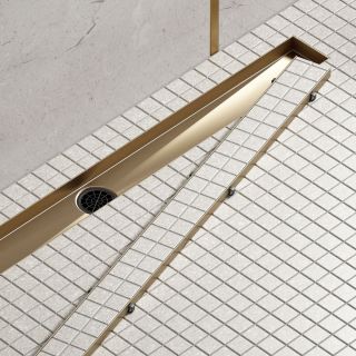 Душевой лоток Timo Drain System DS230208/17 80см с двусторонней панелью plate под плитку золото матовое
