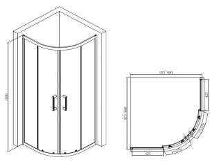 Душевой уголок ABBER Schwarzer Diamant 100x100см чёрный AG01100B