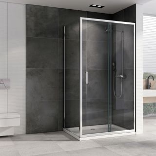 Душевой уголок ABBER Schwarzer Diamant AG301405-S805 140x80см хром