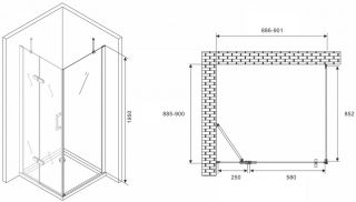 Душевой уголок ABBER Zart 90x90см хром AG08090-S91