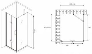 Душевой уголок ABBER Zart AG08100P-S101 100x100см хром