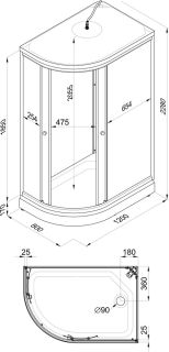 Душевая кабина Triton Коралл А 120x80 см, правая, низкий поддон (ДН4)