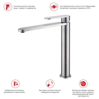 Смеситель для раковины Raglo R10.15.05 сатин