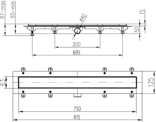 MCH Chudej Klasik CH750KN душевой лоток 75 см, хром