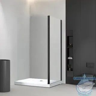 Боковая панель Veconi KP-03B, 1100х1950 черный, стекло прозрачное