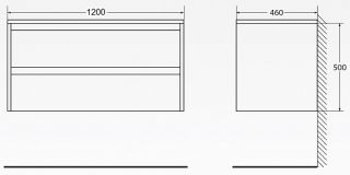 Тумба под раковину BelBagno подвесная 120x50см Rovere Tabacco KRAFT-1200-2C-SO-RT