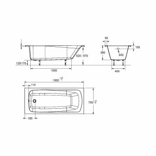 Акриловая ванна Jacob Delafon PATIO E6810RU-01 150 x 70