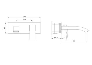 Встраиваемый смеситель для раковины Wonzon & Woghand Fit WW-88869009-CR хром