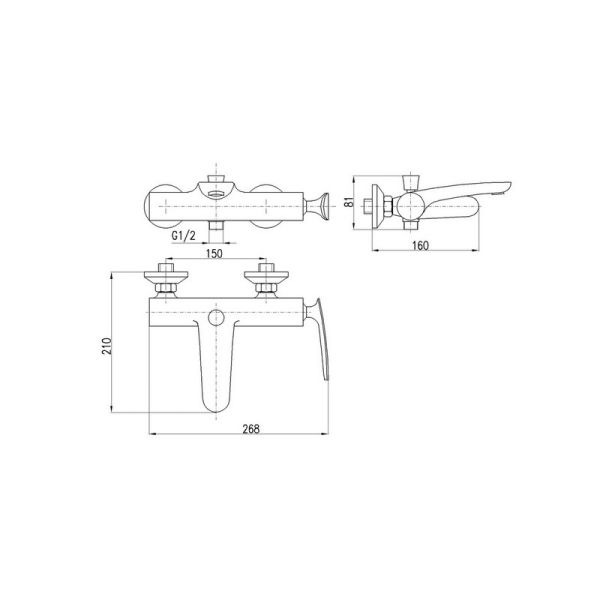 Смеситель для ванны Rav Slezak Tigris TG154.5 хром