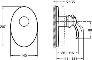 Смеситель Jacob Delafon FAIRFAX E98710-CP встраиваемый