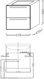 Тумба под раковину Jacob Delafon STRUKTURA EB1276-N18