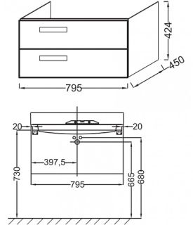 Тумба под раковину Jacob Delafon RYTHMIK EB1303-G1C