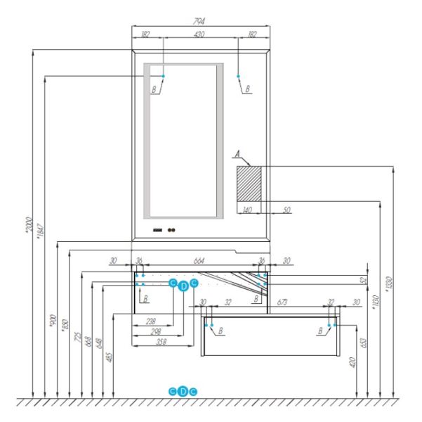 Тумба под раковину Акватон Сакура 80см ольха наварра/белый 1A236401SKW80