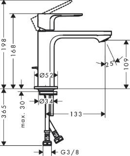 Смеситель для раковины Hansgrohe Rebris E 72589670 черный