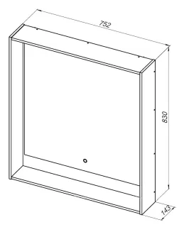 Зеркало с подсветкой Aquanet Милан 306387 80 см чёрный