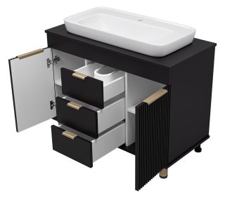 Напольная тумба под раковину Brevita Enfida 100см чёрный