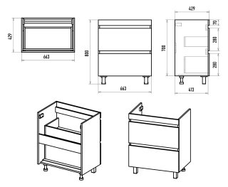 Напольная тумба под раковину Misty Енисей 70см с двумя ящиками белый
