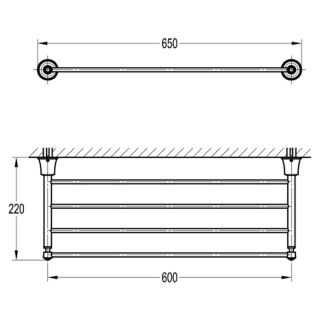 Полотенцедержатель Swedbe Terracotta Art 2539 65см терракота