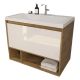 Подвесная тумба под раковину Эстет Monaco Wood ФР-00010682 80см один ящик белый/дуб рустикальный