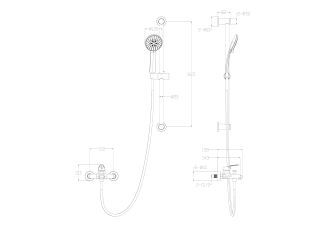 Смеситель для ванны с душевым гарнитуром Wonzon & Woghand WW-4560-BGG тёмный графит