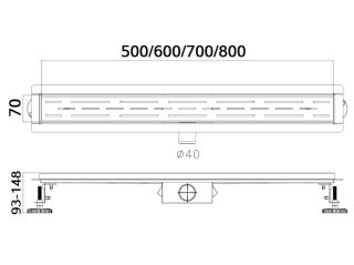 Душевой лоток Haiba HB91500-3 50см серый
