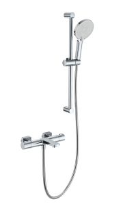 Смеситель для ванны с душевым гарнитуром Wonzon & Woghand WW-C2021-A-CR с термостатом хром