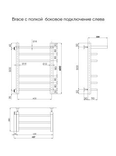 Полотенцесушитель водяной Indigo Brace LBCW60-40PL-б/п-50 60x40 см хром