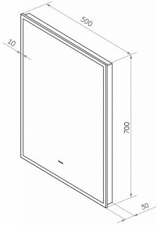 Зеркало с подсветкой Art&Max Sorrento 50x70см AM-Sor-500-700-DS-F