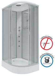 Душевая кабина Niagara NG-3312-14LG с гидромассажем 120x80см серебро/матовое