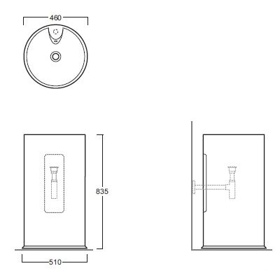 Раковина SIMAS Top E Lavabi D'Arredo GTEbi*1 белая 46 см
