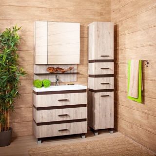 Тумба под раковину Бриклаер Техас 4627125412660 80 см кантри/венге