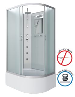 Душевая кабина Niagara NG-2310-14LBKTG с гидромассажем 120x80см серебро/матовое