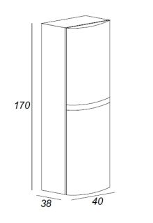 Шкаф-колонна Cezares 40x170 Rovere sbiancato Vague 54851