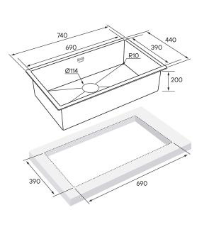 Мойка кухонная Paulmark Gerberg PM217444-BG брашированное золото
