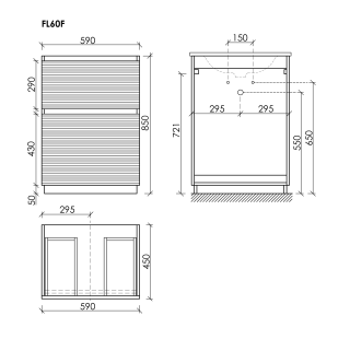 Тумба напольная под раковину Sancos Folk Floor FL60FES 60 см Ergraut soft
