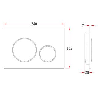Кнопка смыва Veconi FLUSH V10, FLV10-BC, 240х162х7, пластик, черный матовый кайма - хром глянец