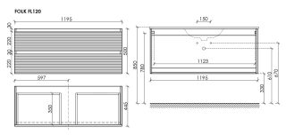 Тумба подвесная под раковину Sancos Folk FL120CP 120 см капучино