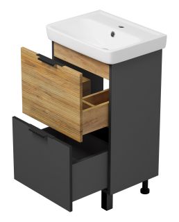 Напольная тумба под раковину Misty Форест 50см дуб Вотан/антрацит