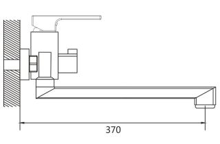 Смеситель для ванны Shevanik S8222H чёрный