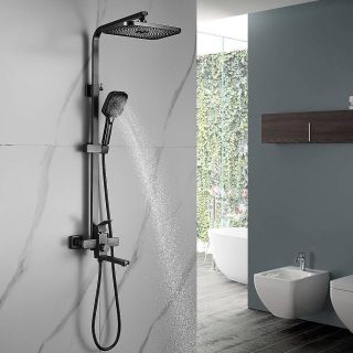 Душевая стойка Shevanik S7036T оружейная сталь