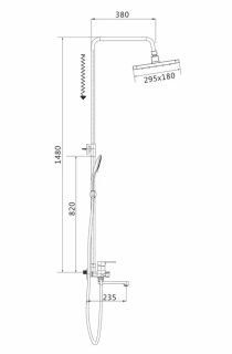 Душевая стойка Shevanik S8136F белый/хром