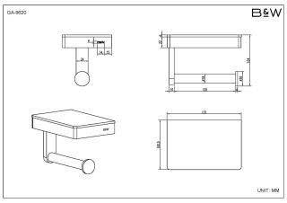 Полка и держатель для туалетной бумаги Black and White Gravity 9620GM Темно-серый