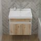 Подвесная тумба под раковину Санта Мира 700477 60 см дуб австрийский/белый