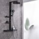 Душевая стойка Black&White Gravity 9005 с термостатом чёрный матовый