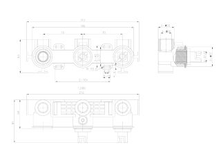 Душевой комплект Black&White Gravity 9025C с термостатом хром