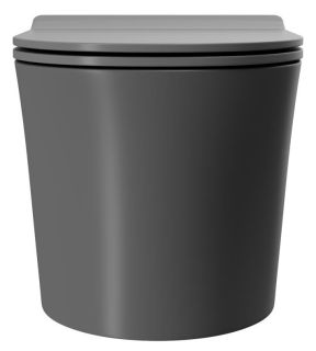 Подвесной унитаз Point Вега PN41711GM безободковый серый матовый