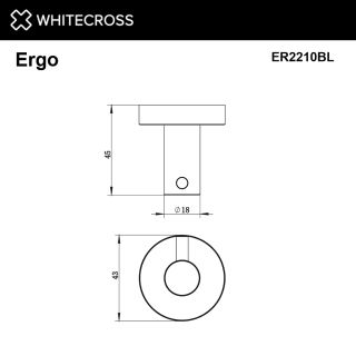 Крючок WHITECROSS Ergo ER2210BL чёрный матовый
