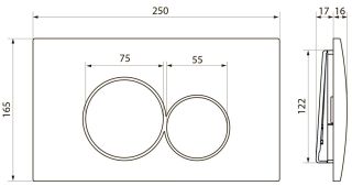 Клавиша смыва Point Виктория PN44061WC белый/хром