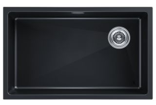 Мойка кухонная Paulmark Lumi LU74SK-BLM чёрный металлик