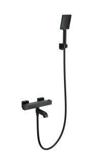 Смеситель для ванны с душем Wonzon & Woghand Stay 3 WW-B2026-A1-MB с термостатом чёрный матовый
